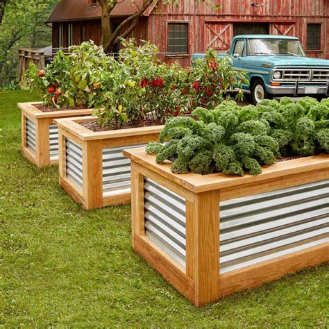 garden boxes with corrugated metal|best metal raised garden bed.